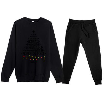 And His Name Shall Be Called Wonderful Counselor Christmas Tree Premium Crewneck Sweatsuit Set