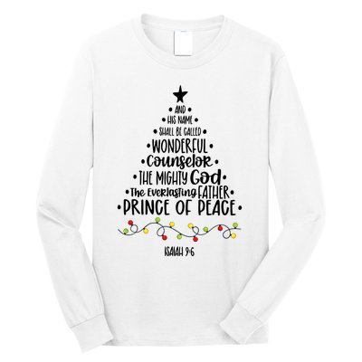 And His Name Shall Be Called Wonderful Counselor Christmas Tree Long Sleeve Shirt