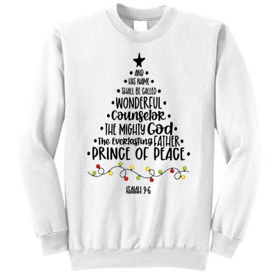 And His Name Shall Be Called Wonderful Counselor Christmas Tree Sweatshirt