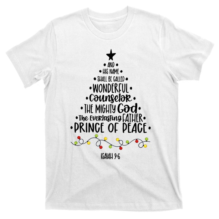 And His Name Shall Be Called Wonderful Counselor Christmas Tree T-Shirt