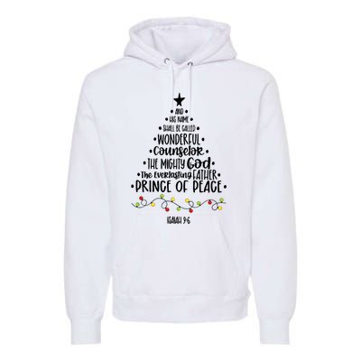 And His Name Shall Be Called Wonderful Counselor Christmas Tree Premium Hoodie