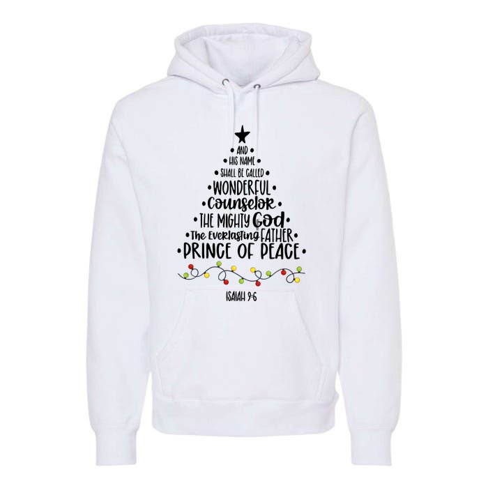 And His Name Shall Be Called Wonderful Counselor Christmas Tree Premium Hoodie