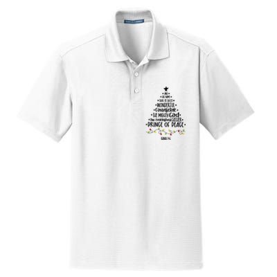 And His Name Shall Be Called Wonderful Counselor Christmas Tree Dry Zone Grid Polo