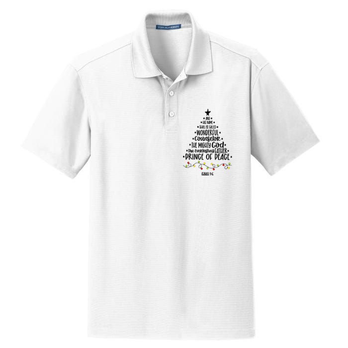 And His Name Shall Be Called Wonderful Counselor Christmas Tree Dry Zone Grid Polo