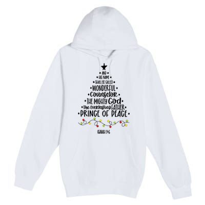 And His Name Shall Be Called Wonderful Counselor Christmas Tree Premium Pullover Hoodie