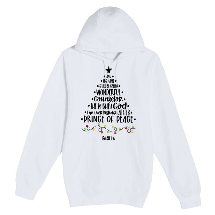 And His Name Shall Be Called Wonderful Counselor Christmas Tree Premium Pullover Hoodie