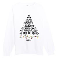 And His Name Shall Be Called Wonderful Counselor Christmas Tree Premium Crewneck Sweatshirt