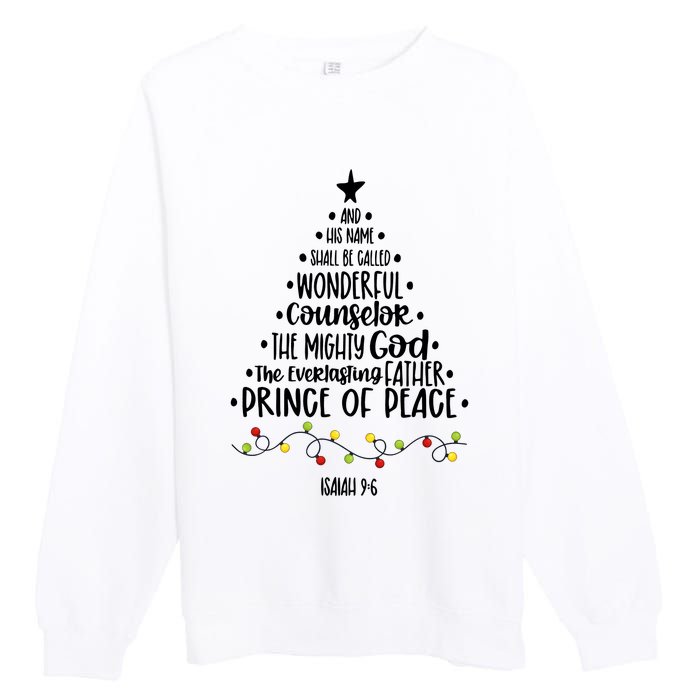 And His Name Shall Be Called Wonderful Counselor Christmas Tree Premium Crewneck Sweatshirt