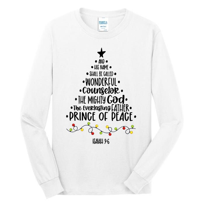 And His Name Shall Be Called Wonderful Counselor Christmas Tree Tall Long Sleeve T-Shirt