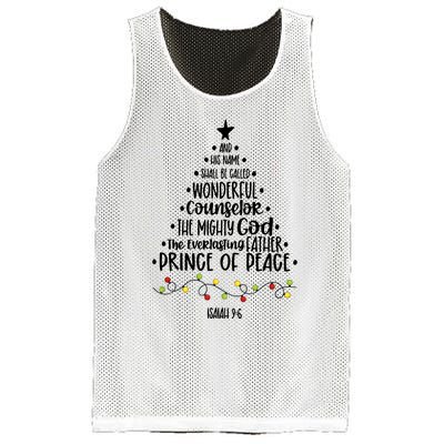 And His Name Shall Be Called Wonderful Counselor Christmas Tree Mesh Reversible Basketball Jersey Tank