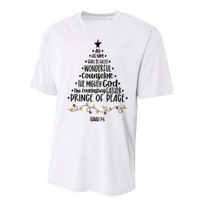 And His Name Shall Be Called Wonderful Counselor Christmas Tree Performance Sprint T-Shirt