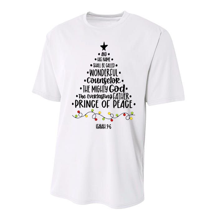 And His Name Shall Be Called Wonderful Counselor Christmas Tree Performance Sprint T-Shirt