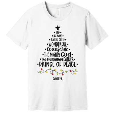 And His Name Shall Be Called Wonderful Counselor Christmas Tree Premium T-Shirt