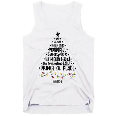 And His Name Shall Be Called Wonderful Counselor Christmas Tree Tank Top