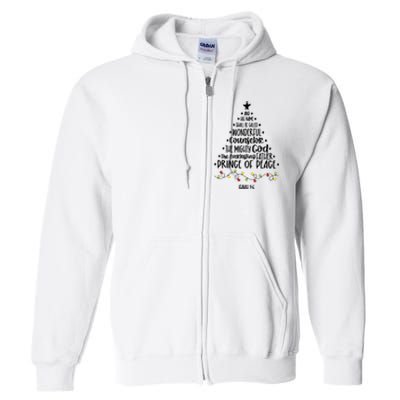 And His Name Shall Be Called Wonderful Counselor Christmas Tree Full Zip Hoodie