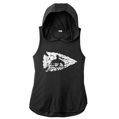 Arrowhead Hunting Native American Relic Hunter Arrowhead Ladies PosiCharge Tri-Blend Wicking Draft Hoodie Tank