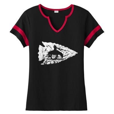 Arrowhead Hunting Native American Relic Hunter Arrowhead Ladies Halftime Notch Neck Tee