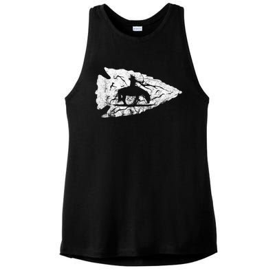 Arrowhead Hunting Native American Relic Hunter Arrowhead Ladies PosiCharge Tri-Blend Wicking Tank