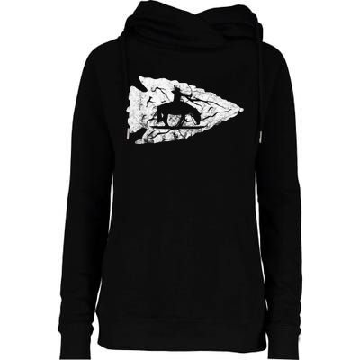 Arrowhead Hunting Native American Relic Hunter Arrowhead Womens Funnel Neck Pullover Hood