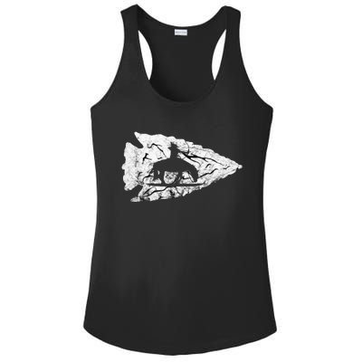 Arrowhead Hunting Native American Relic Hunter Arrowhead Ladies PosiCharge Competitor Racerback Tank