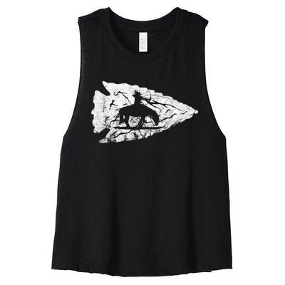 Arrowhead Hunting Native American Relic Hunter Arrowhead Women's Racerback Cropped Tank