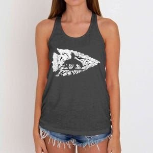 Arrowhead Hunting Native American Relic Hunter Arrowhead Women's Knotted Racerback Tank