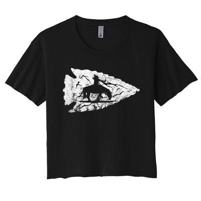 Arrowhead Hunting Native American Relic Hunter Arrowhead Women's Crop Top Tee