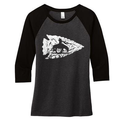 Arrowhead Hunting Native American Relic Hunter Arrowhead Women's Tri-Blend 3/4-Sleeve Raglan Shirt