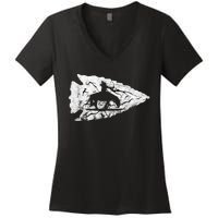 Arrowhead Hunting Native American Relic Hunter Arrowhead Women's V-Neck T-Shirt