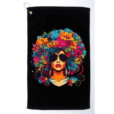 Afro Hair Natural Black History Pride Black Melanin Platinum Collection Golf Towel