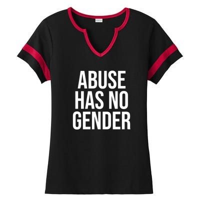 Abuse Has No Gender Ladies Halftime Notch Neck Tee