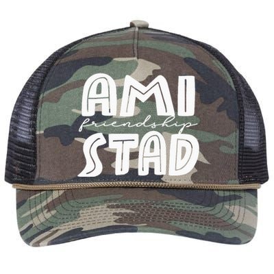 Amistad House Of Friendship Rca Friendly School Spirit Retro Rope Trucker Hat Cap