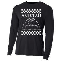 Amistad House Of Friendship Red Retro Groovy Social Amistad Cooling Performance Long Sleeve Crew