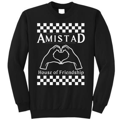 Amistad House Of Friendship Red Retro Groovy Social Amistad Tall Sweatshirt