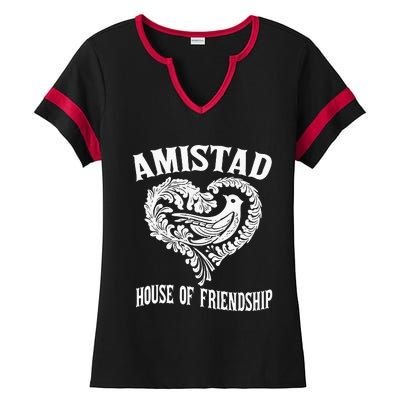 Amistad House Of Friendship Rca Friendly School Spirit Ladies Halftime Notch Neck Tee