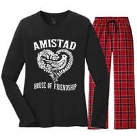 Amistad House Of Friendship Rca Friendly School Spirit Women's Long Sleeve Flannel Pajama Set 