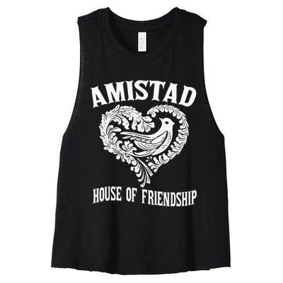 Amistad House Of Friendship Rca Friendly School Spirit Women's Racerback Cropped Tank