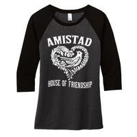 Amistad House Of Friendship Rca Friendly School Spirit Women's Tri-Blend 3/4-Sleeve Raglan Shirt