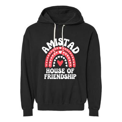 Amistad House Of Friendship Boho Heart Rainbow Garment-Dyed Fleece Hoodie