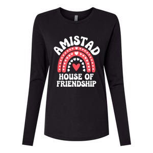 Amistad House Of Friendship Boho Heart Rainbow Womens Cotton Relaxed Long Sleeve T-Shirt