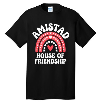 Amistad House Of Friendship Boho Heart Rainbow Tall T-Shirt