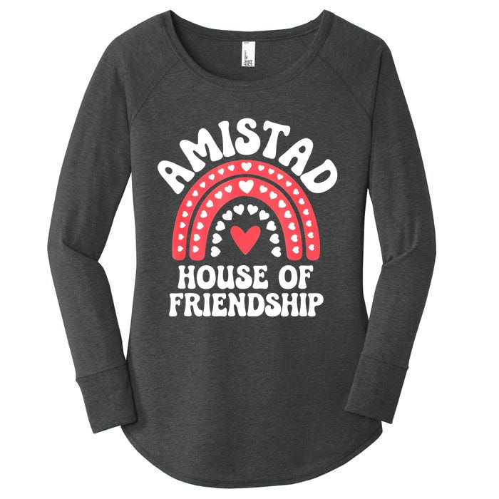 Amistad House Of Friendship Boho Heart Rainbow Women's Perfect Tri Tunic Long Sleeve Shirt