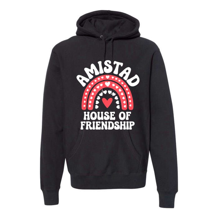 Amistad House Of Friendship Boho Heart Rainbow Premium Hoodie