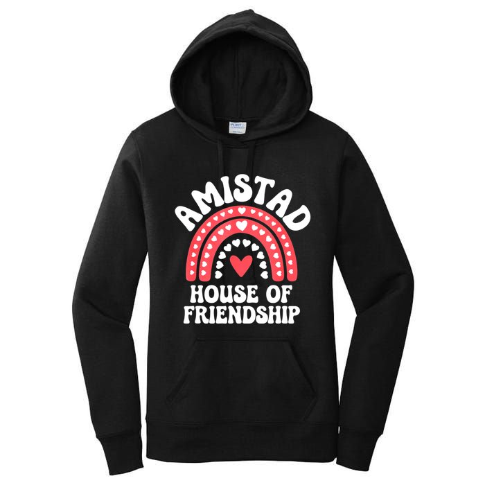 Amistad House Of Friendship Boho Heart Rainbow Women's Pullover Hoodie