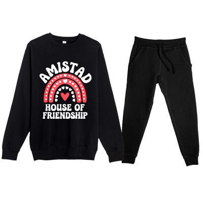 Amistad House Of Friendship Boho Heart Rainbow Premium Crewneck Sweatsuit Set