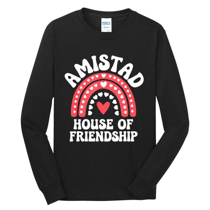 Amistad House Of Friendship Boho Heart Rainbow Tall Long Sleeve T-Shirt