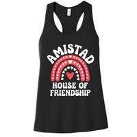 Amistad House Of Friendship Boho Heart Rainbow Women's Racerback Tank