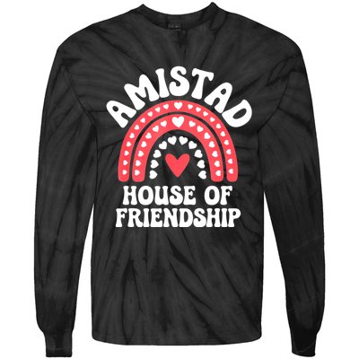 Amistad House Of Friendship Boho Heart Rainbow Tie-Dye Long Sleeve Shirt