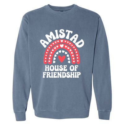 Amistad House Of Friendship Boho Heart Rainbow Garment-Dyed Sweatshirt