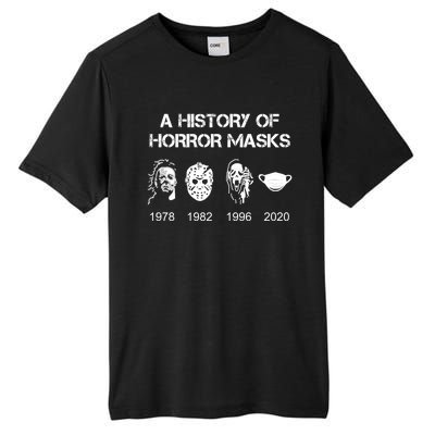 A History Of Horror Masks Halloween And Movie Gift Tall Fusion ChromaSoft Performance T-Shirt